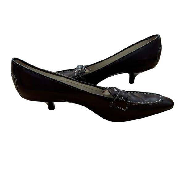 TOD’s Brown Leather Pointed Toe Kitten Heels Womens size 7.5 - Picture 5 of 10